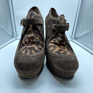 KORS Michael Kors Irving hair calf/suede Leopard booties - Size 9 Rare